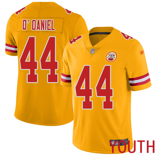 Youth Kansas City Chiefs #44 ODaniel Dorian Limited Gold Inverted Legend Nike NFL Jersey->youth nfl jersey->Youth Jersey